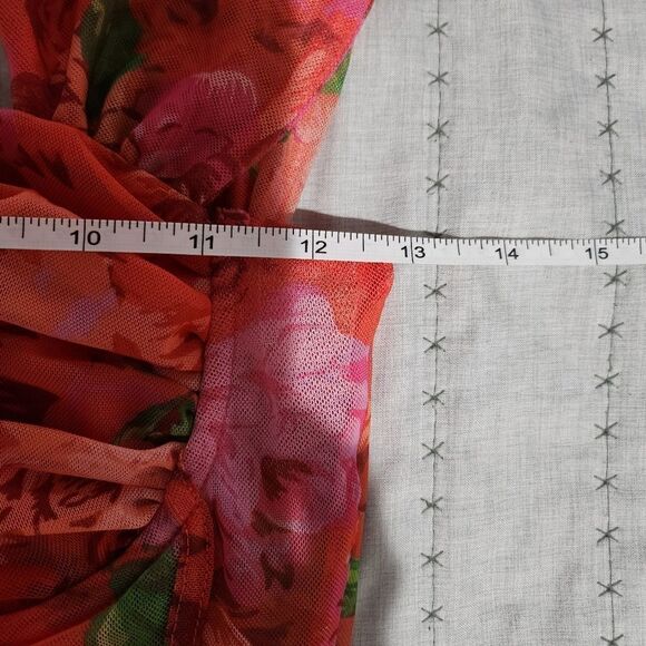 ZARA Floral Cropped Tulle Corset Top - Picture 6 of 7